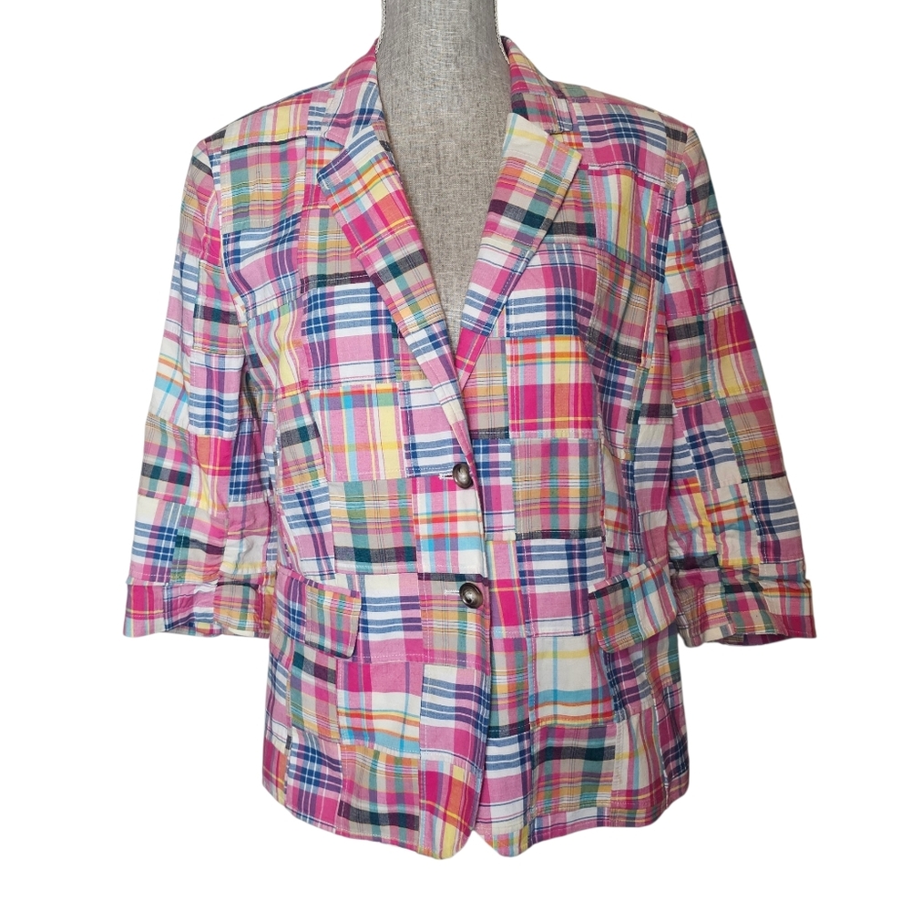 Lord & Taylor Patchwork Blazer Jacket - Women's S… - image 1